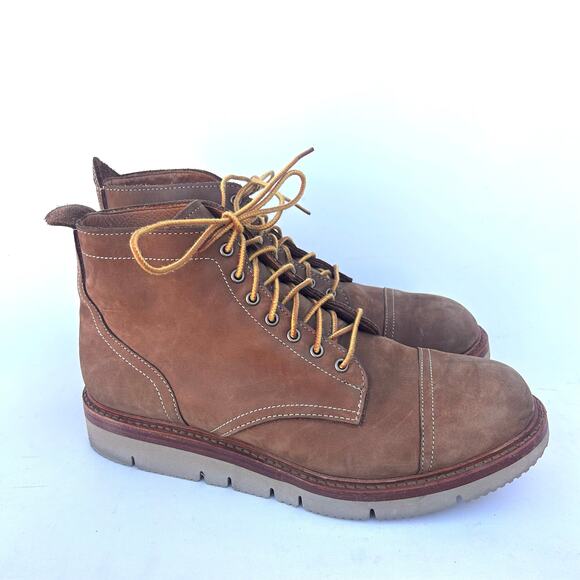 Allen Edmonds Men’s Park City Cap Toe Tan Nubuck Suede Lace Up Boots 11 Camel - Picture 2 of 12